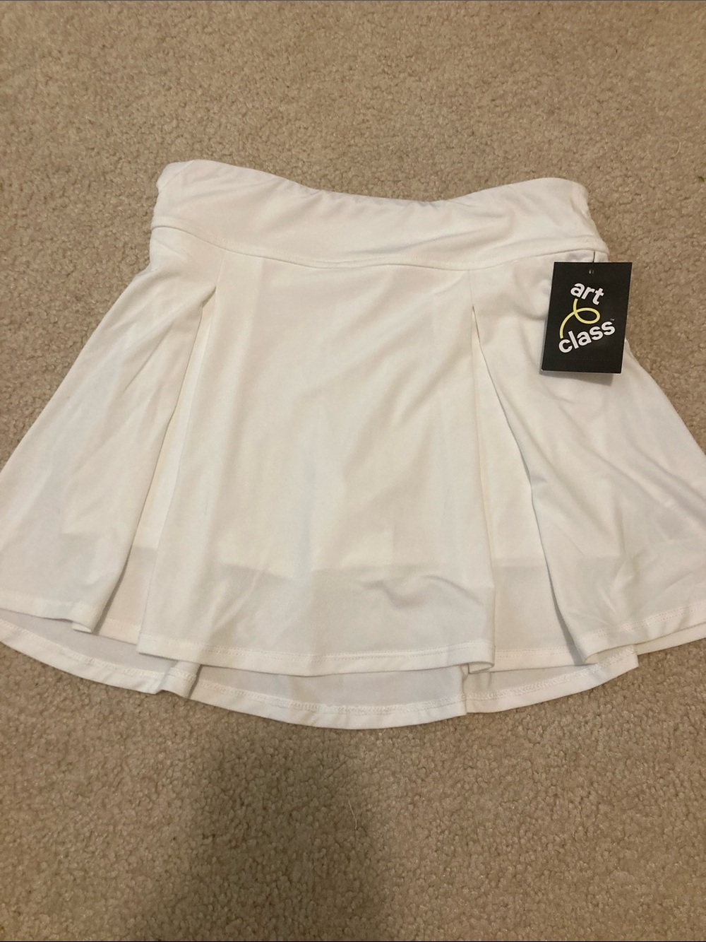 art class White Pleated Midi Skirt